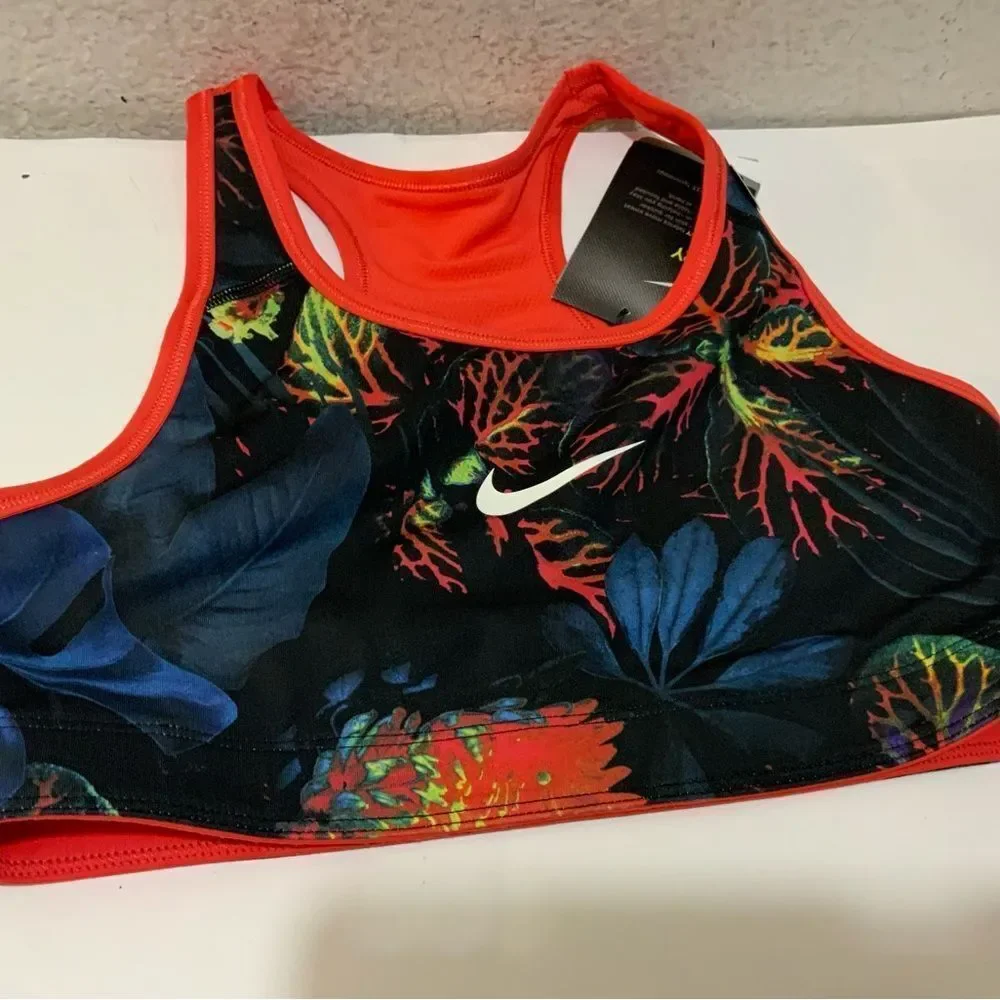 Nike Dri Fit tropical Print Performance Sports Bra Girls size XL - Picture 2 of 6
